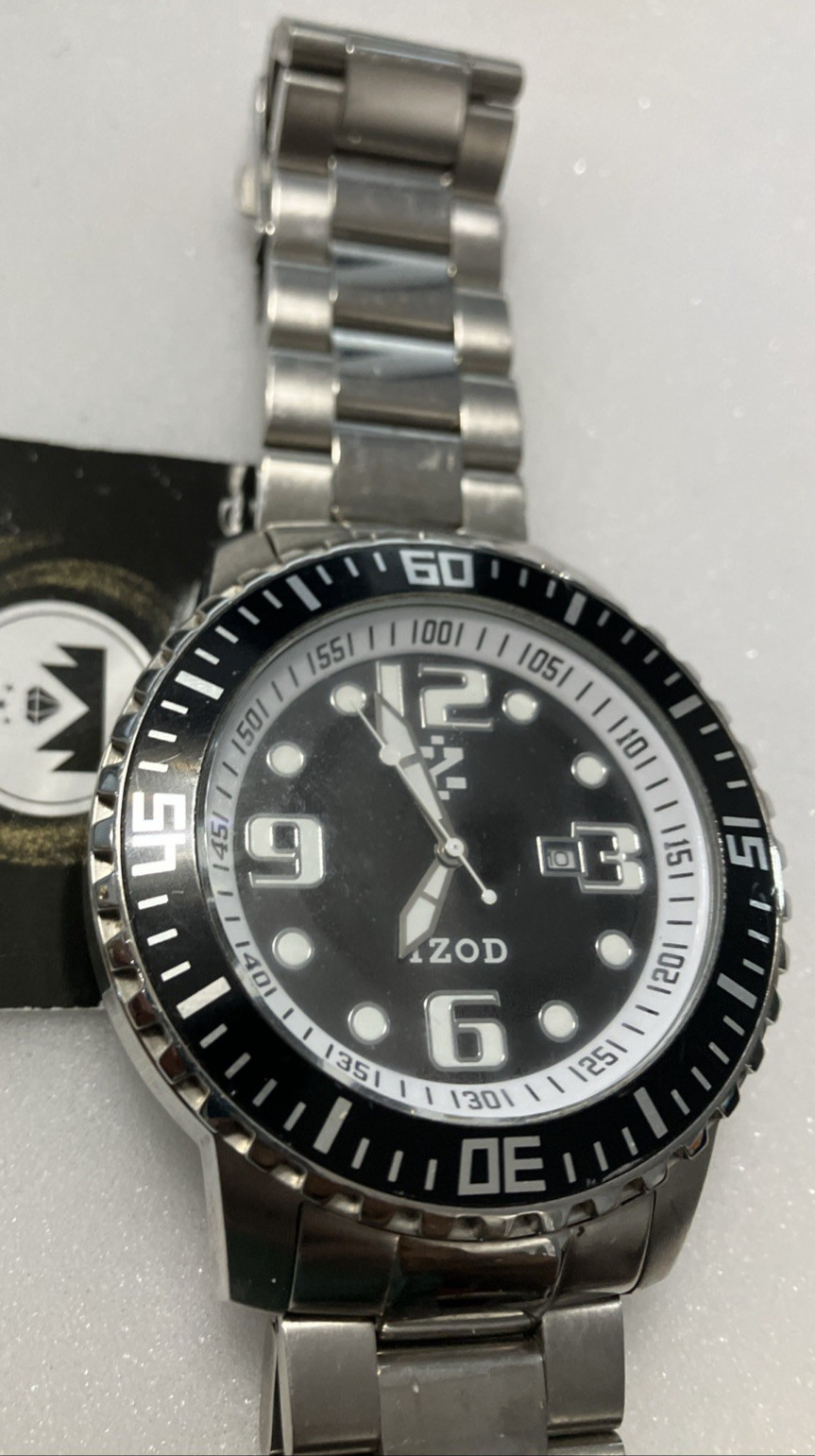 Izod Eagle XL IZS5 Steel Men’s Watch PreOwned For Parts Or Repair No Stem/Crown