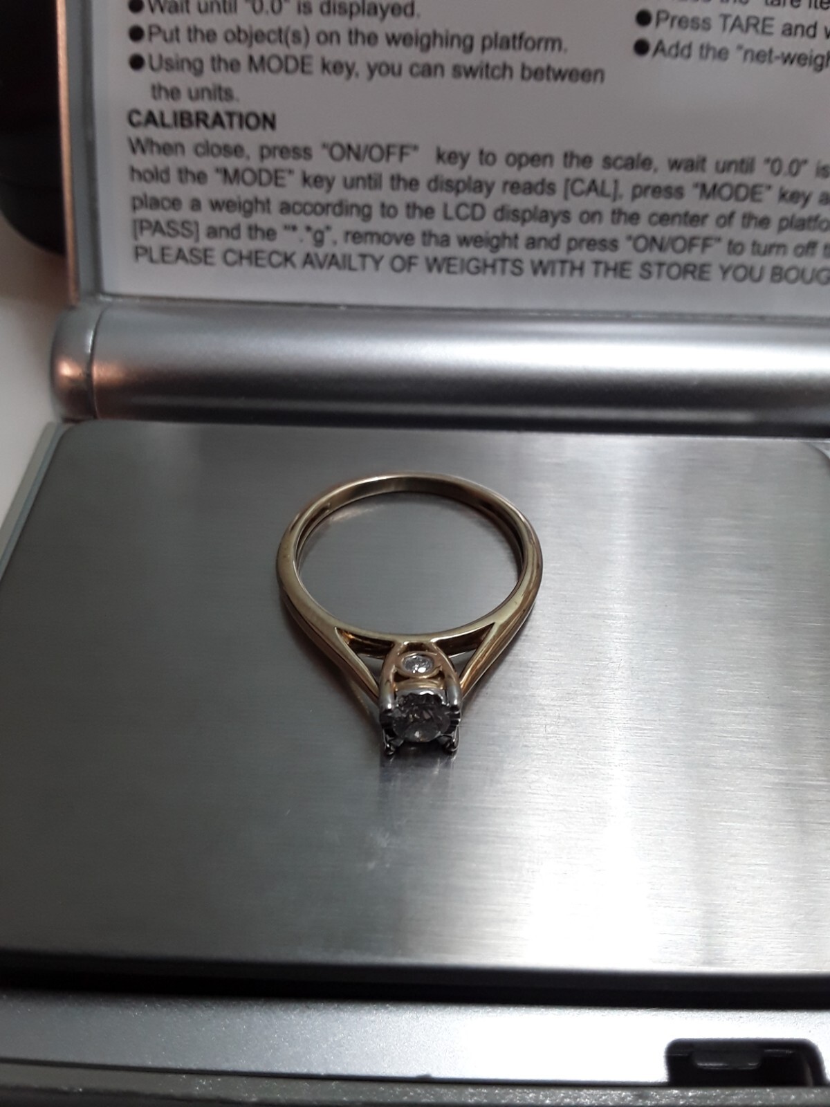 Vintage 10kt GoldDiamond Ring Size 7 Stamped +Tested 10k Gold, Natural diamond
