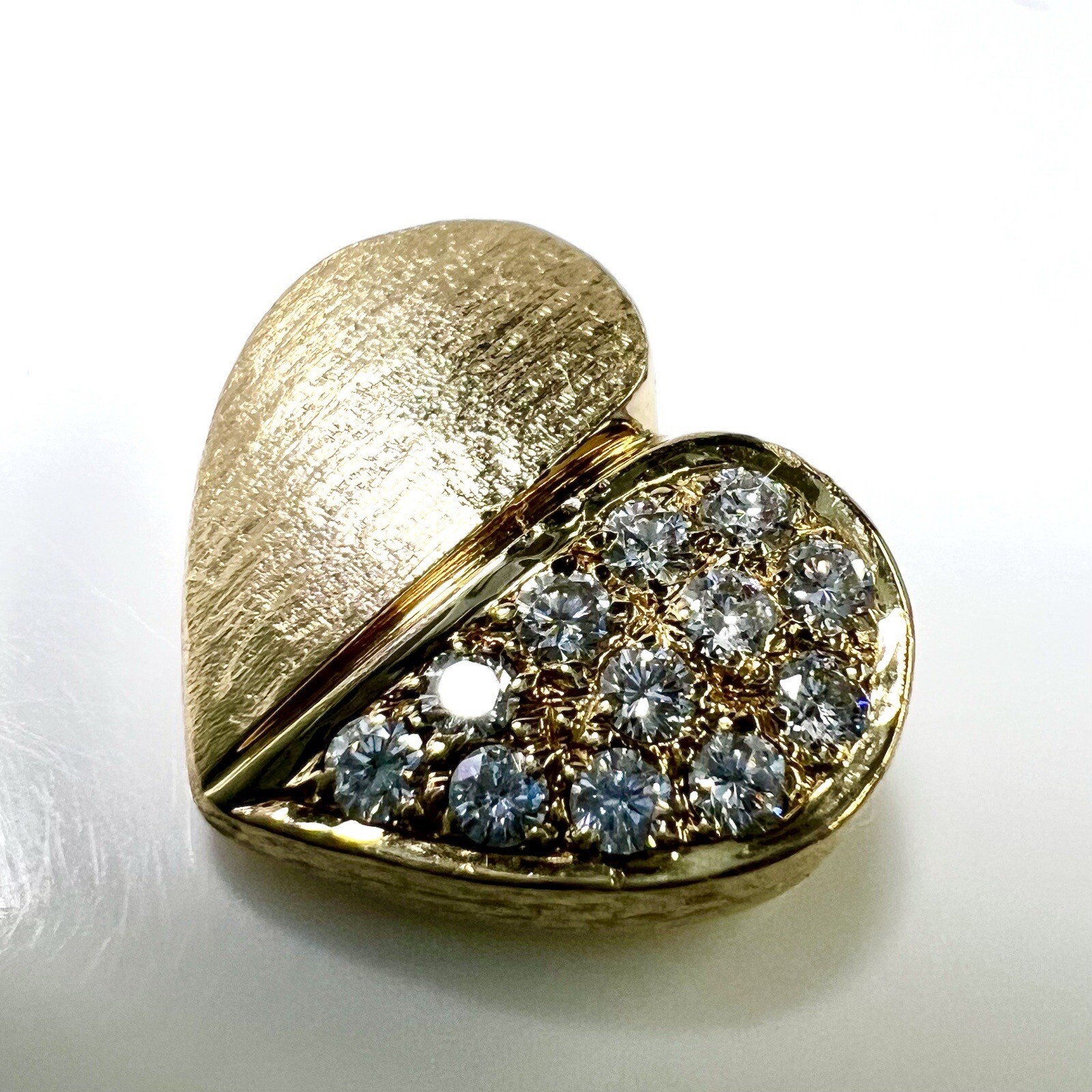 Pendant 750 Gold Heart 0.30 ct. Diamonds Brilliant 15×12.5mm 5.5g F/VS