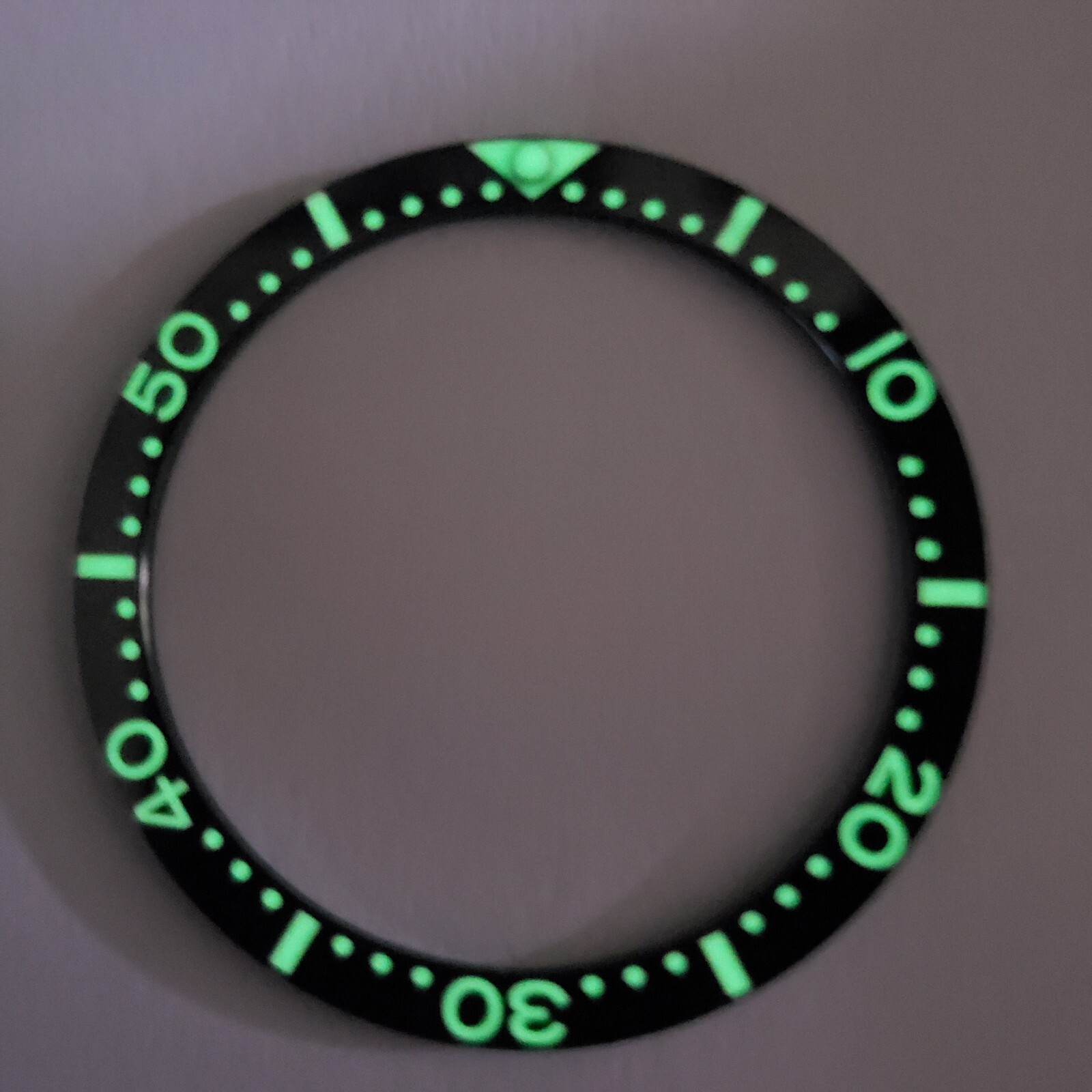 BLACK CERAMIC 38mm FULL LUME FLAT BEZEL INSERT for SEIKO With Pip