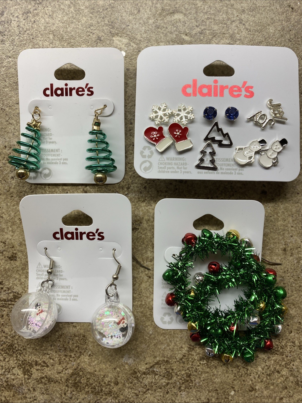 LOT OF Claire’s Christmas Earrings and Other Accessories OVER $200 RETAIL!