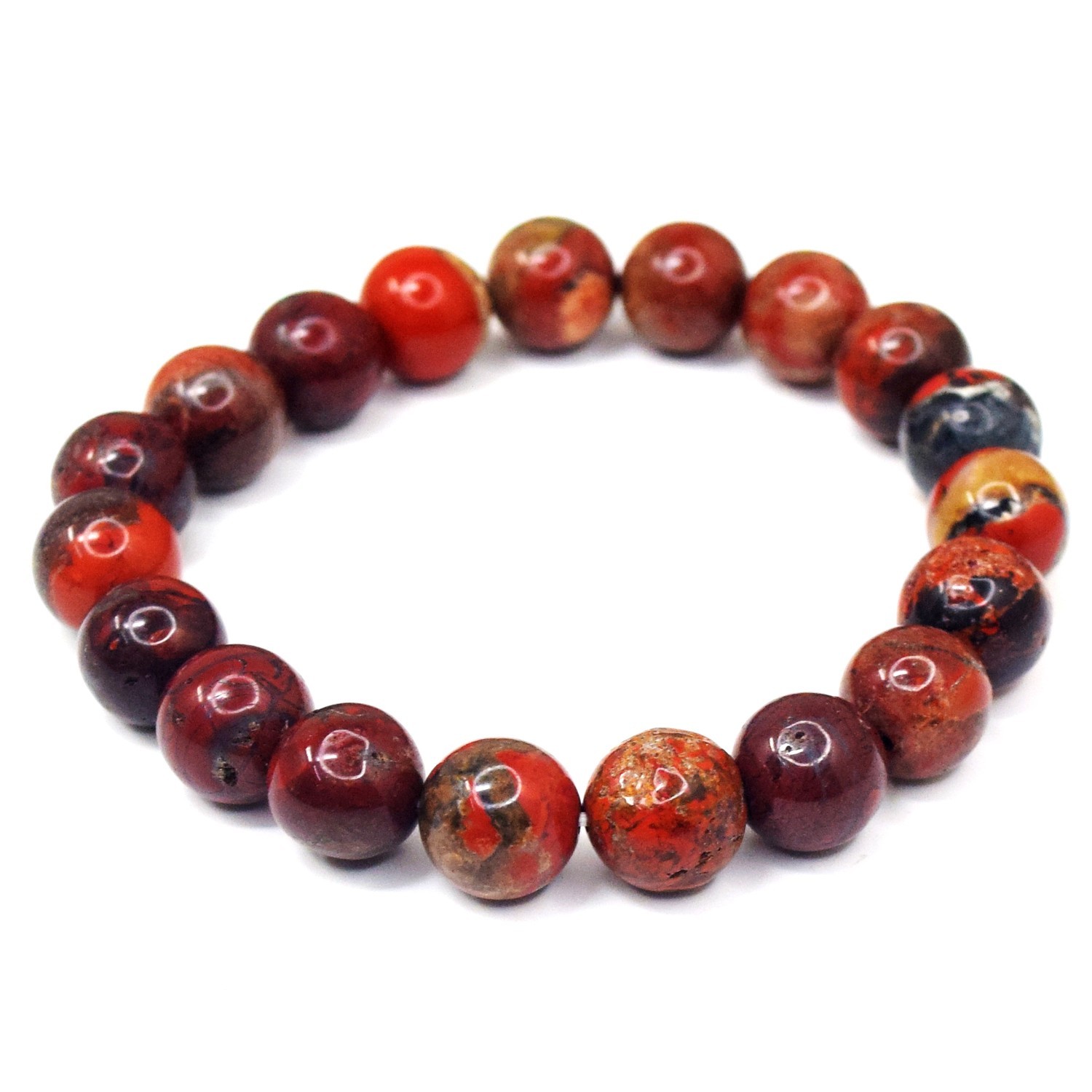 Awesome Massive 157.00 Cts Rainbow Jasper Stretchable Bracelet Beaded RK 89 AZ35