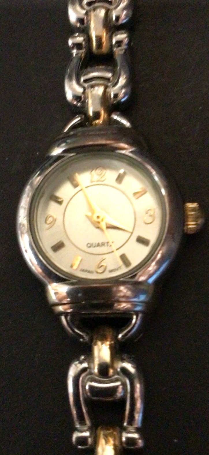 2 Tone Advance Ladies Quartz Wrist Watch Stainless Works New Battery