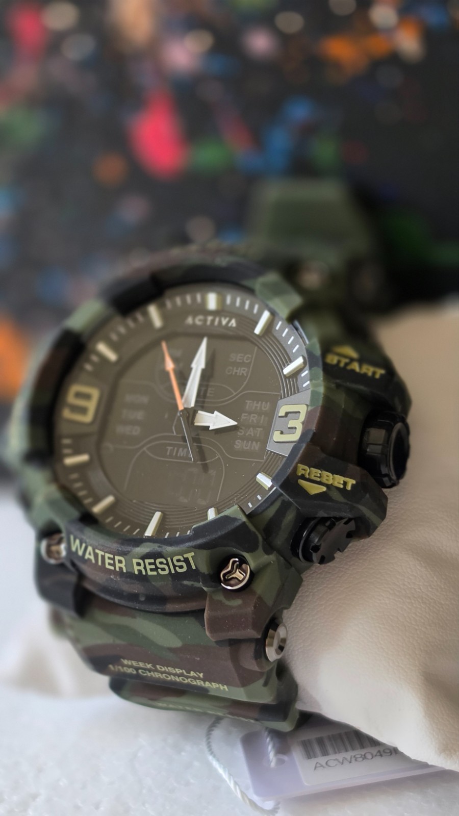 Activa Vulkor X Invicta Analog Digital Men’s Watch – 53mm. Camouflage. Green