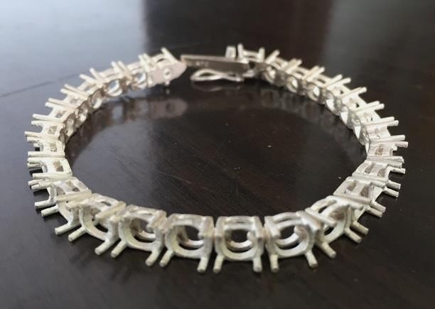 4 mm Round Tennis Bracelet Round Semi Mount Tennis Bracelet 925 Silver Bracelet