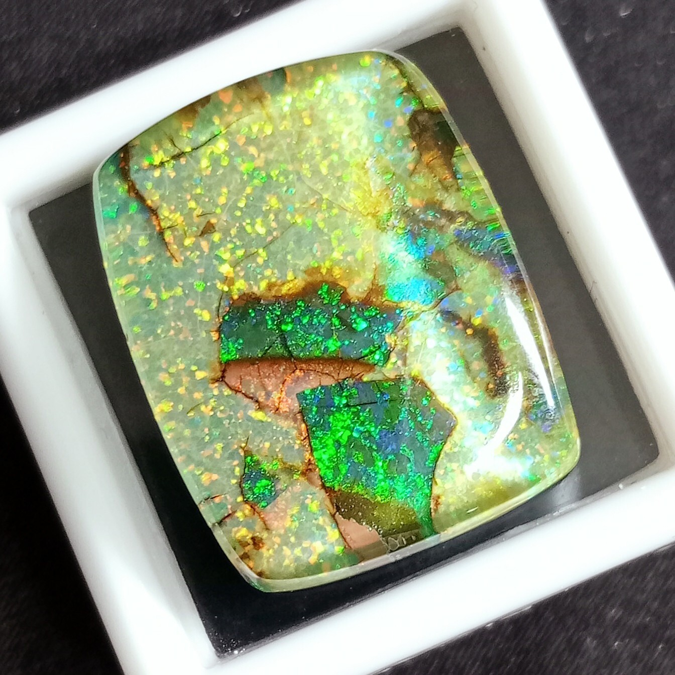 Monarch Opal Cabochon Natural Doublet EGL Certified 20-22 Ct Gemstone JM211