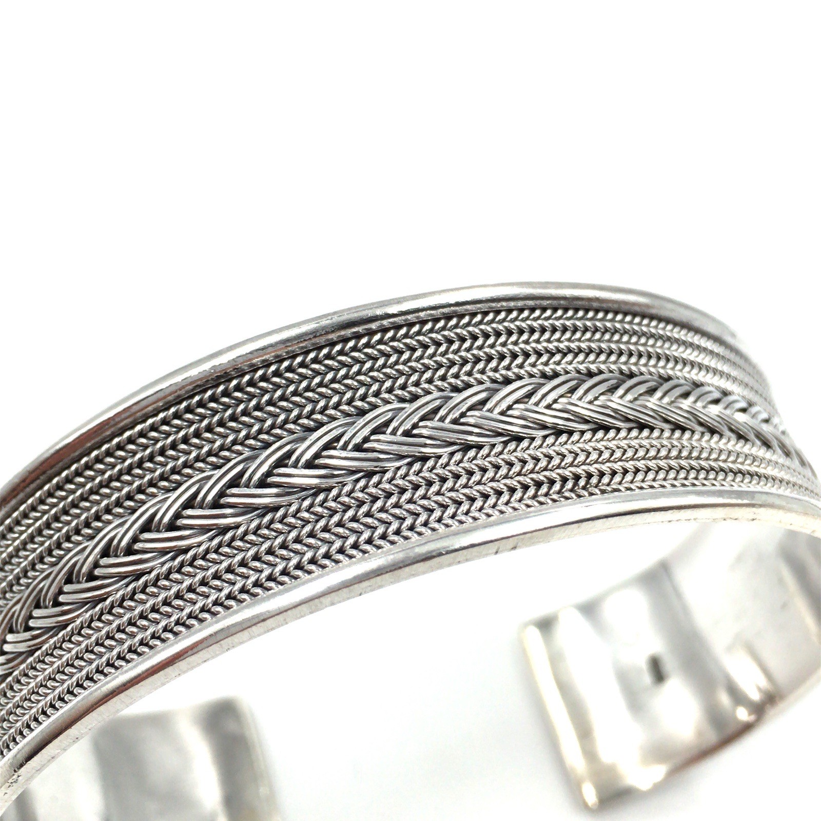 Modern Bangle 925 Silver Solid Wide Bangle Jewellery 1.8cm Bracelet 38.5g