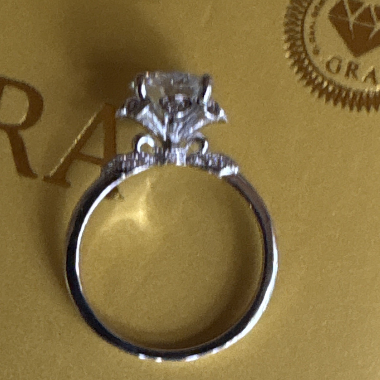 Size 8 GRA 2.0ctw D Round Clear Moissanite Ring 2mm Band CR7058