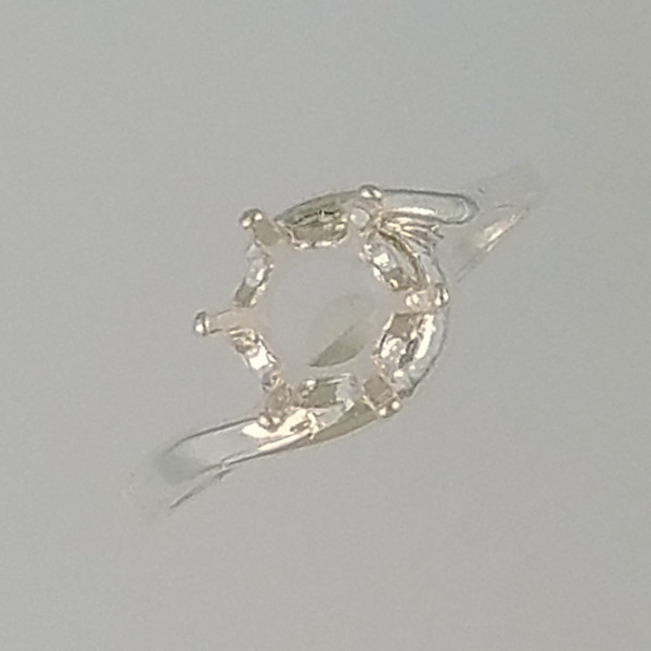 PRE-NOTCHED 8MM ROUND SOLITAIRE RING .925 STERLING SILVER CR290SS