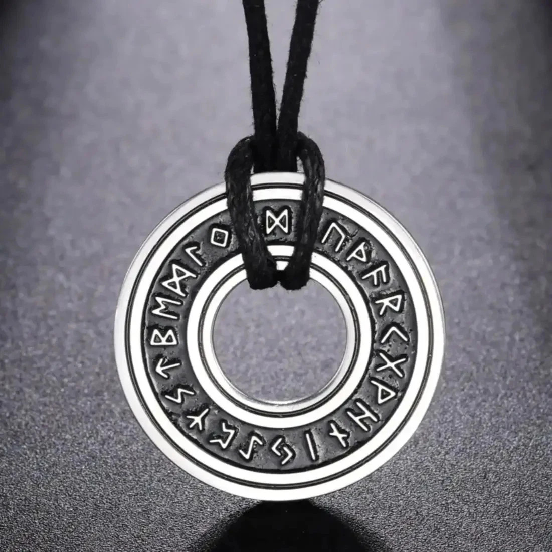 Viking Vintage Nordic Rune Necklaces for Men Stainless Steel Norse Runes Pendent