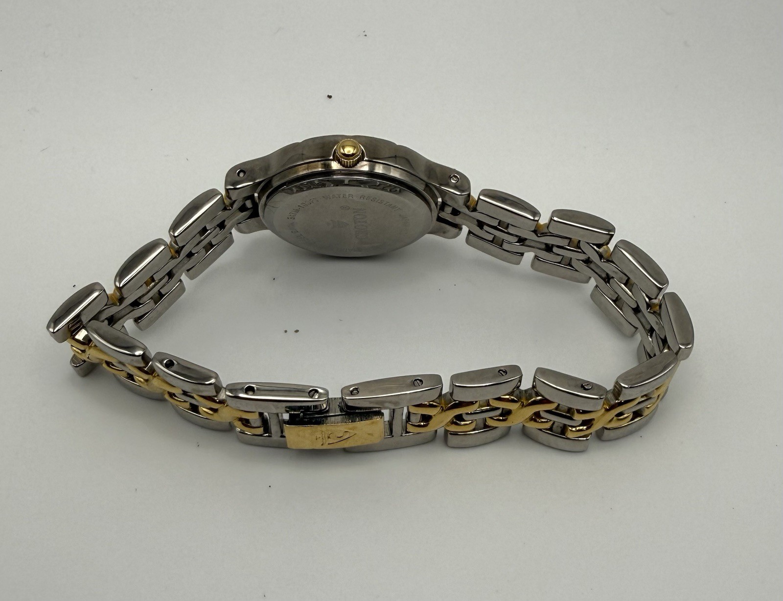 Womens Croton Quartz Vintage Two-Tone SS Bracelet Black Dial Quartz 27mm 30m