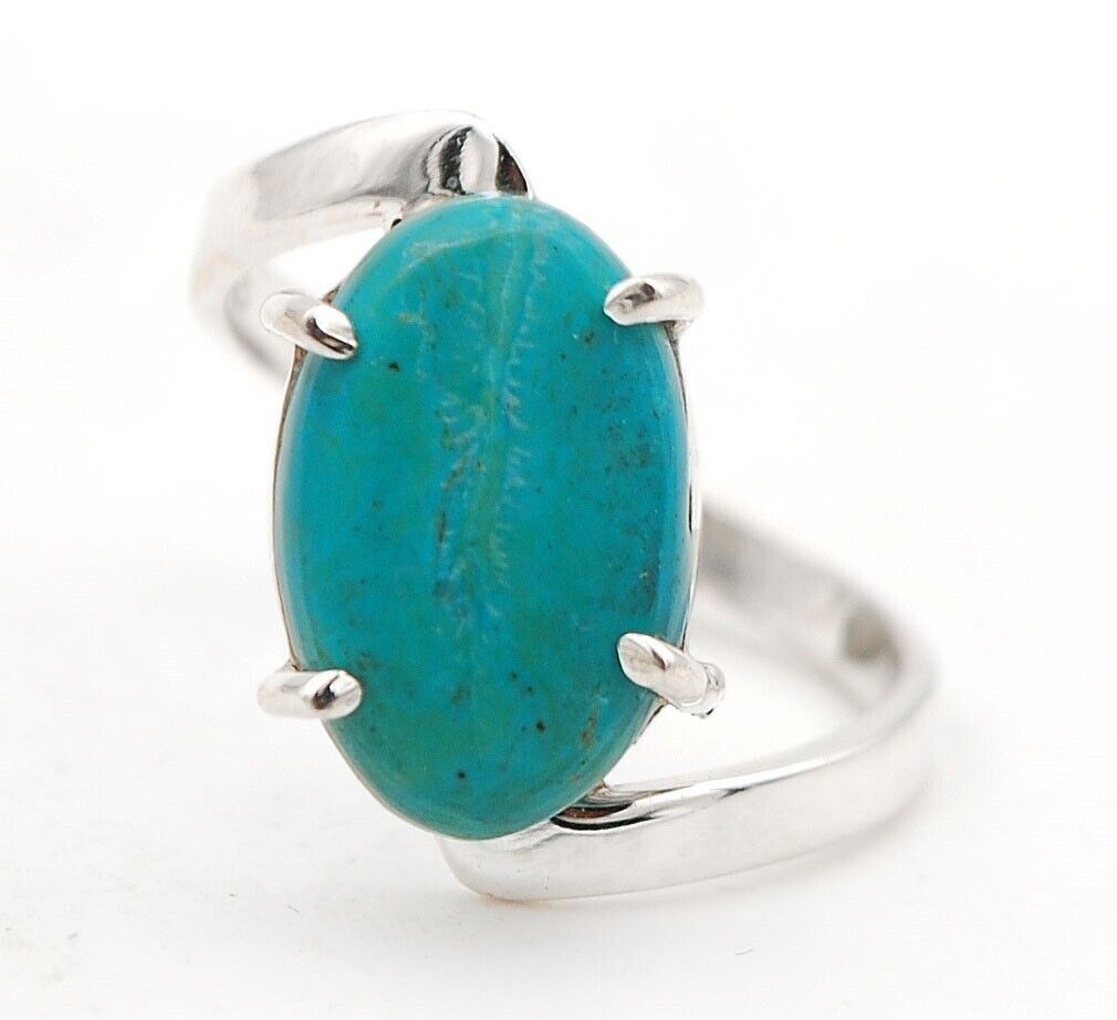 Natural Amazonite 925 Solid Sterling Silver Ring Jewelry Sz 7 @B13-4