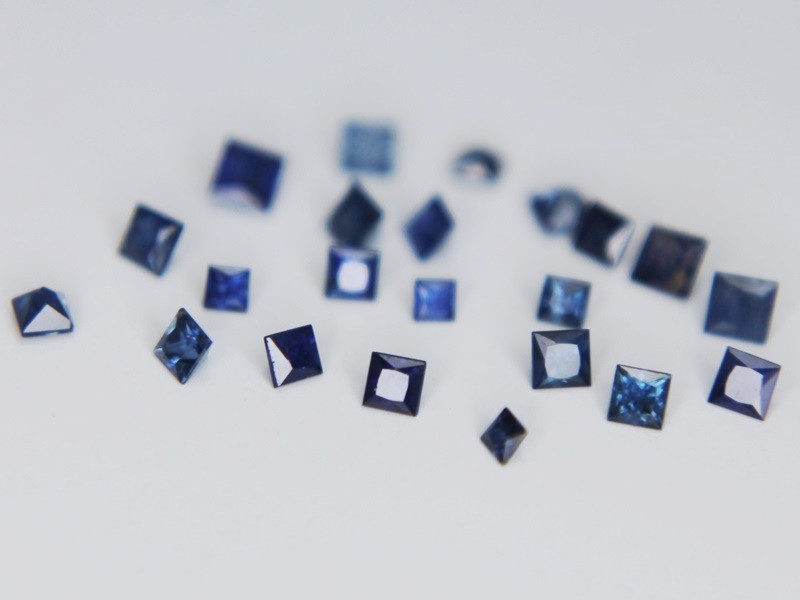 1x Ceylon Blue Sapphire Square Princess 2x2mm VS Natural Gemstone 1.2mm to 2.5mm