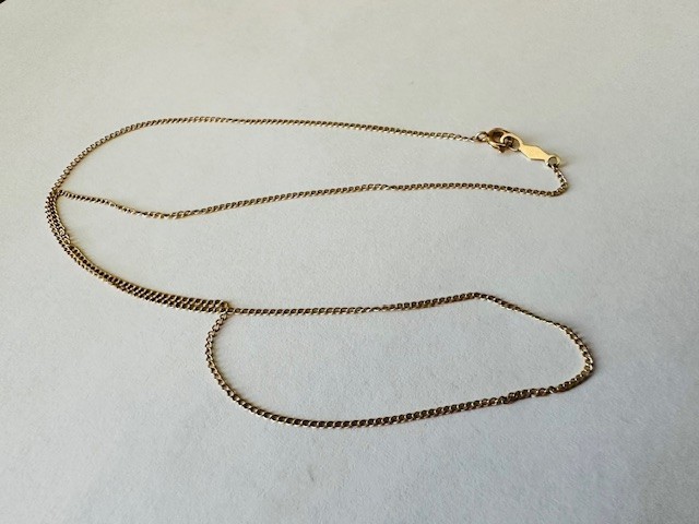 Estate 14K Yellow Gold Dainty 15″ Chain 0.5g
