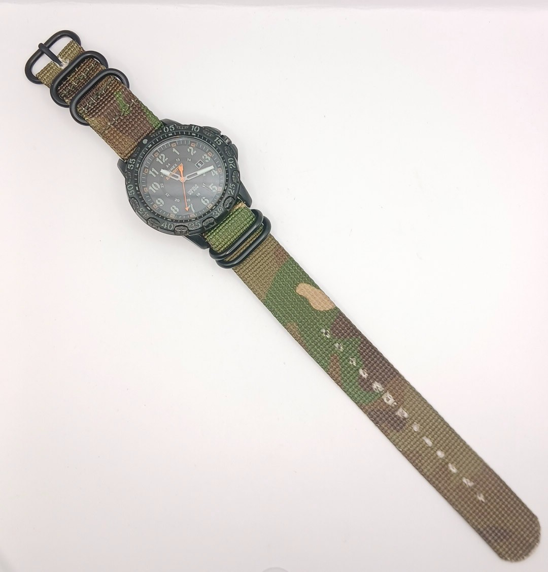 Timex Expedition Tactical Watch – Camouflage Nylon Strap – Black Case – Indiglo