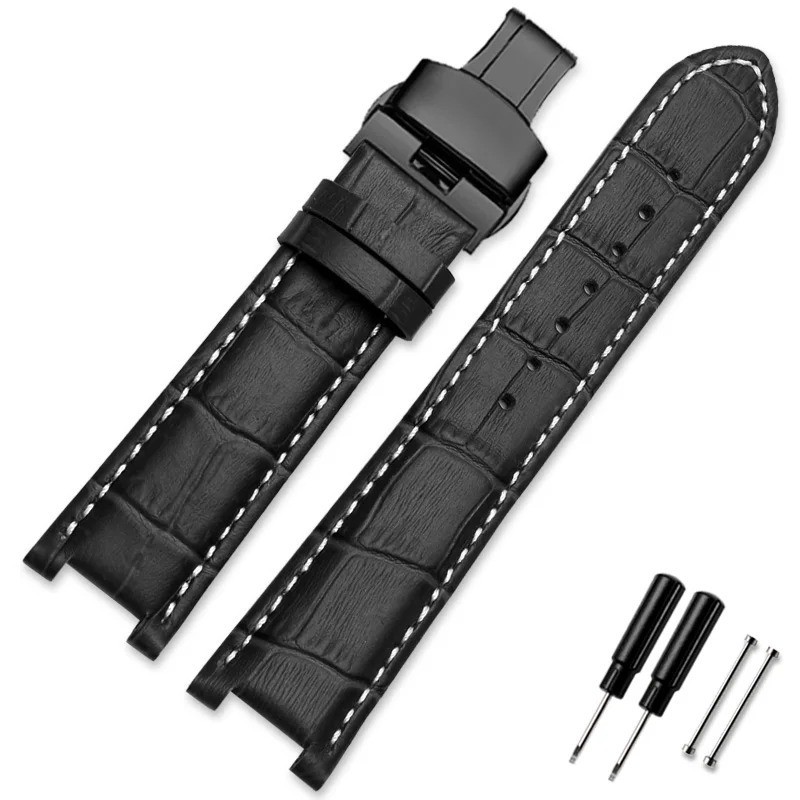 Genuine Leather Watch Strap Fit for Gc 22x13mm 20x11mm Notched Wristwatches Band