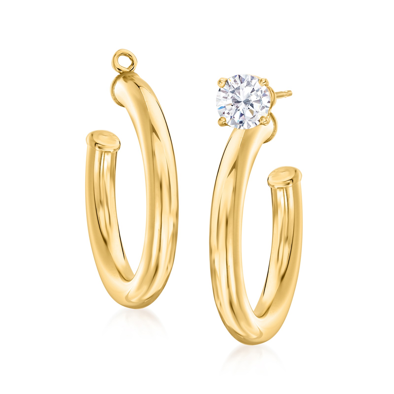 Ross-Simons 14kt Yellow Gold Hoop Earring Jackets. 7/8 inches