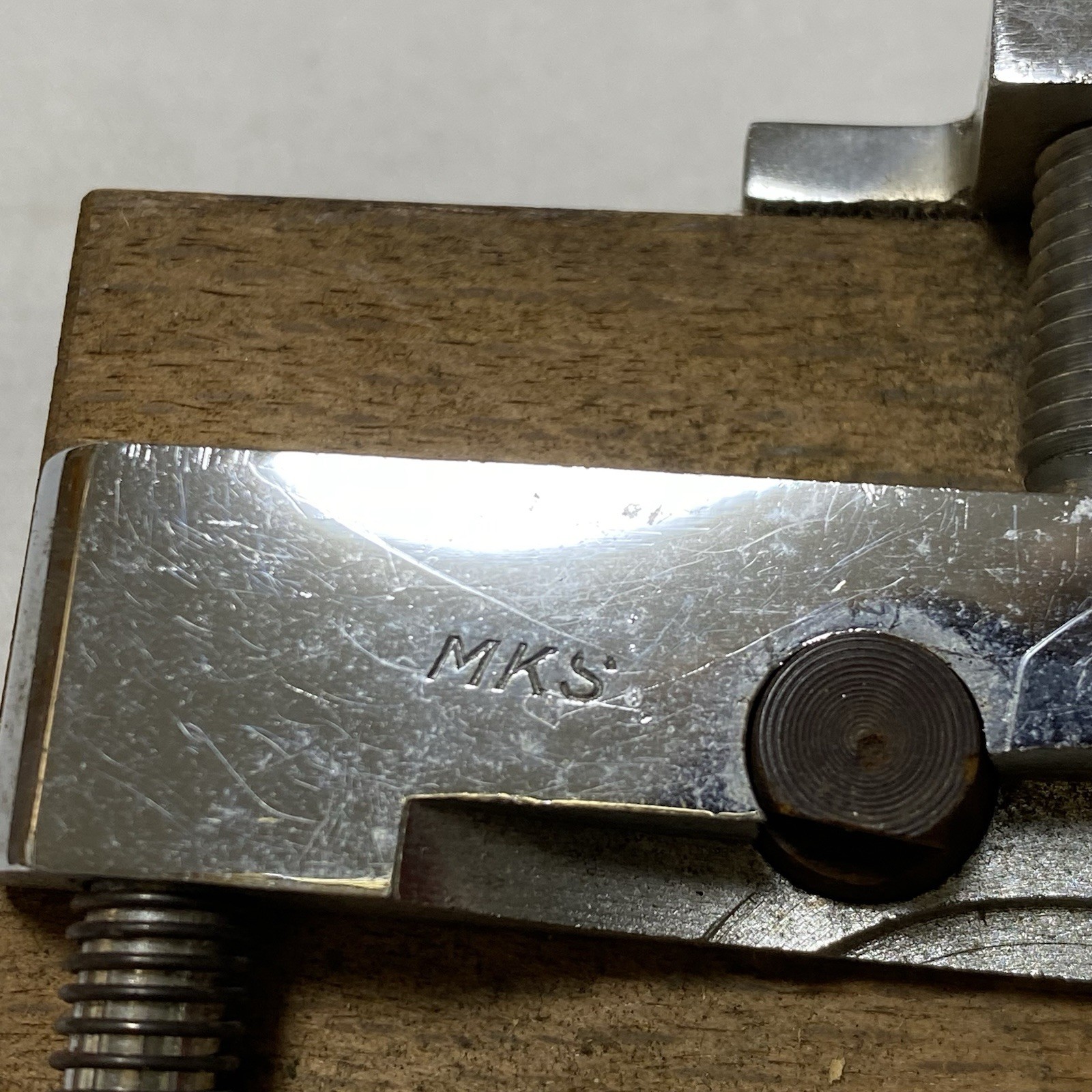 Vintage MKS Special Watch Vice Art No.195 Watchmaker Case Holder Japan Box