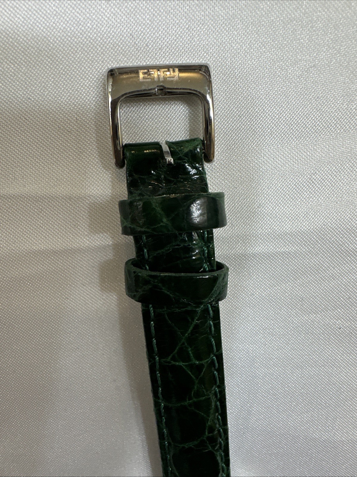 Effy Diamond & Tsavorite 1.78 Ct Swiss Quartz Ladies Watch Green Crocodile Strap