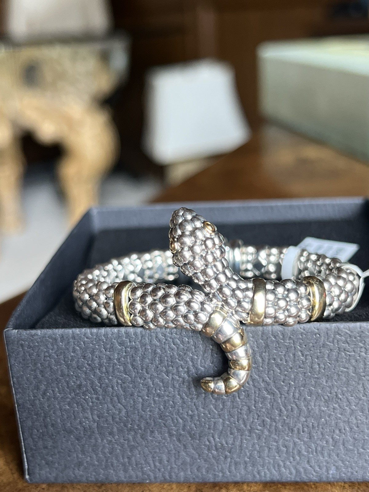 LAGOS Sterling Silver 18K Gold Rare Wonders Snake Rope Bracelet 6 Small