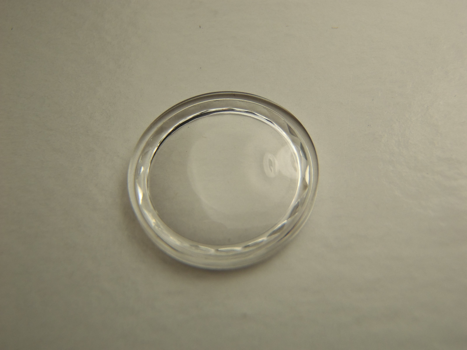 FWC HIGH ROUND Diamond Edge PLASTIC WATCH STEP CRYSTAL 15.4 MM NOS