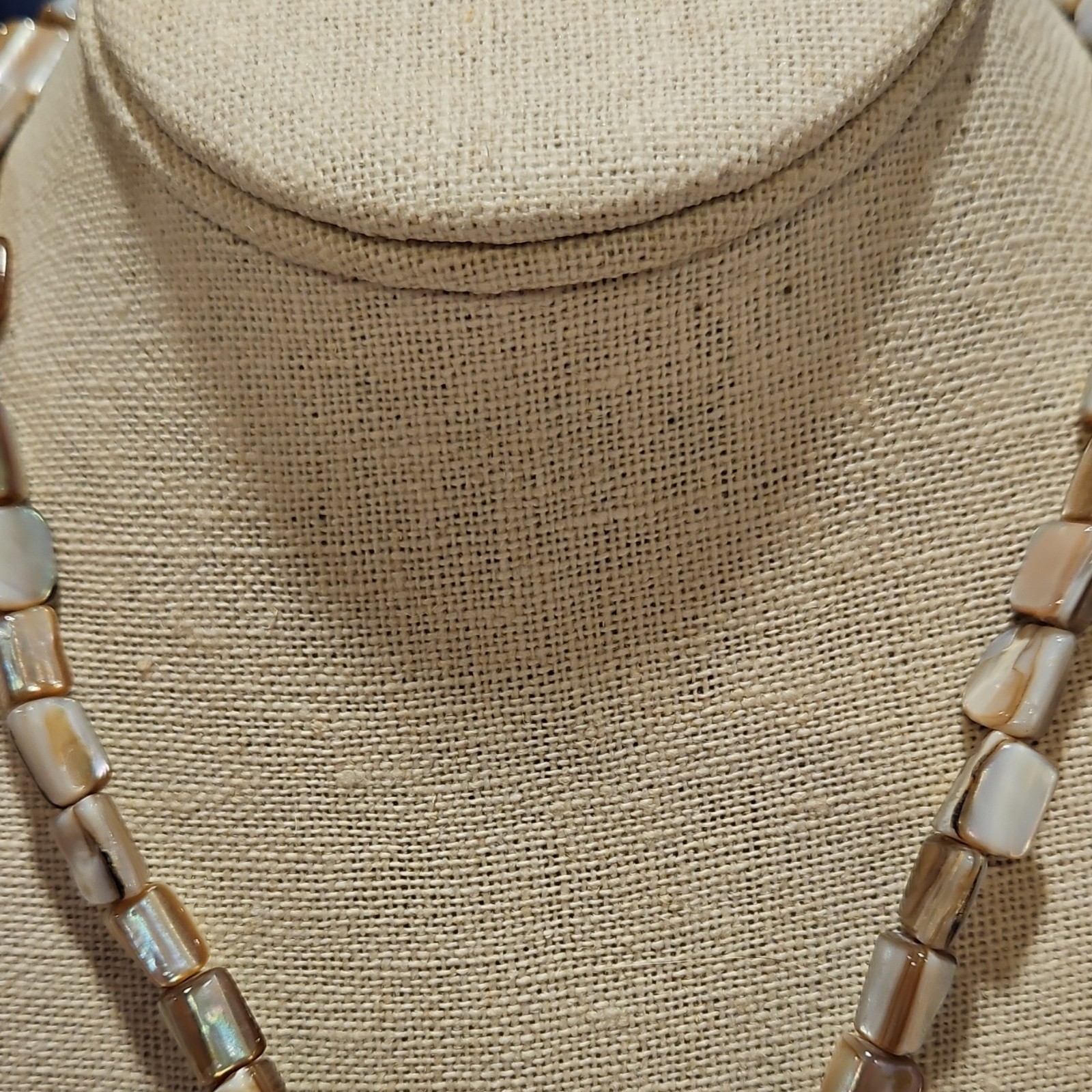 Premier Design Reversible Gold Silver Pendant Mother Of Pearl Beaded Necklace