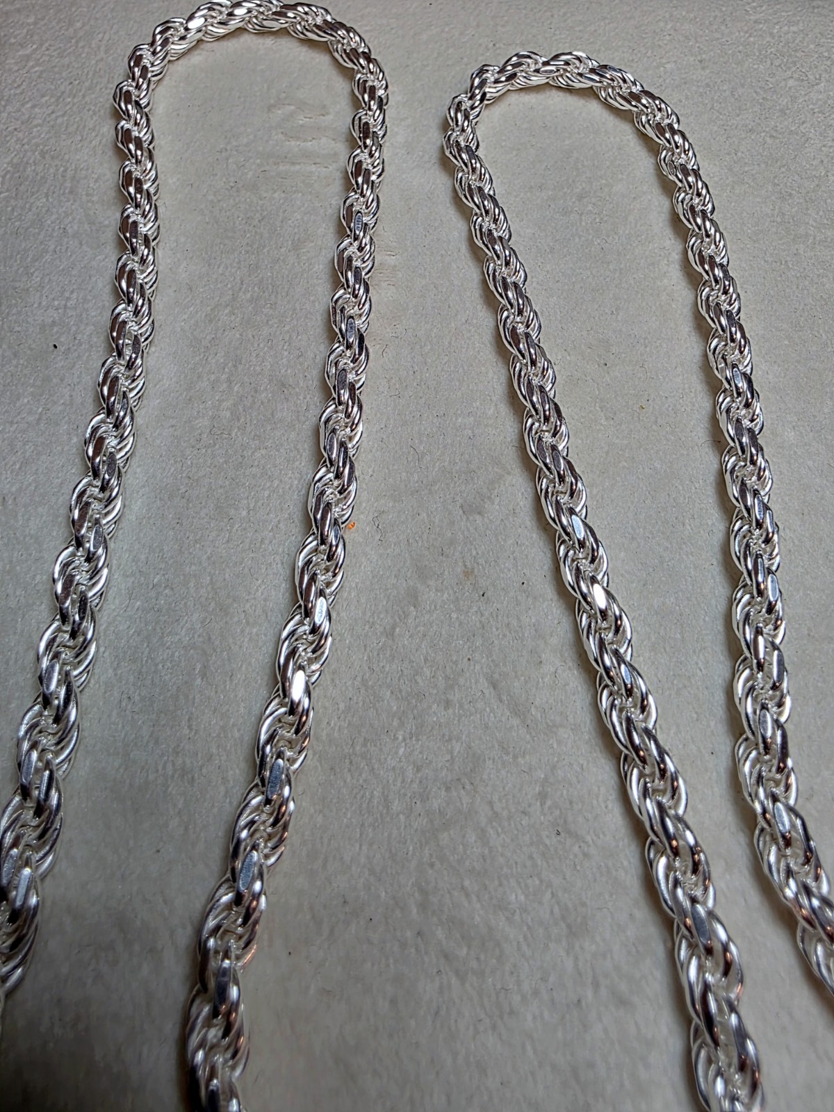 26″ 5mm 50g Rope Solid 925 Sterling Silver Stamped