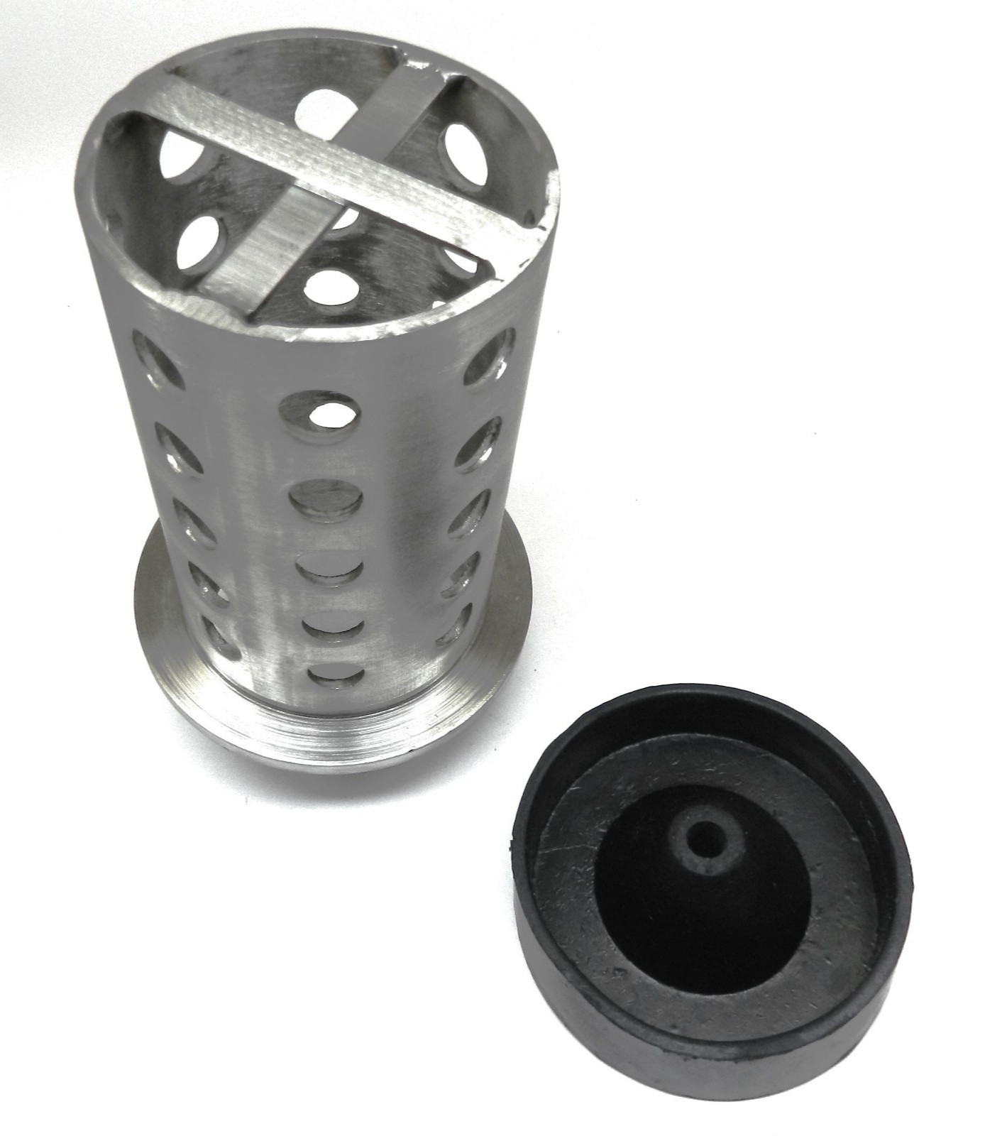 Perforated Flask 3 x 6″ Casting Vacuum Stainless 1/8″ Wall with Rubber Base Cone