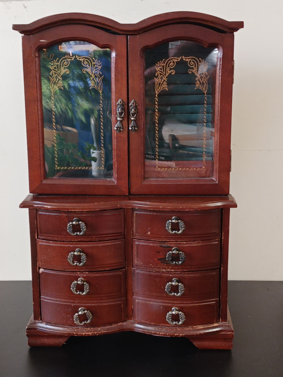 Vintage Table Top Jewelry Armoire 16 X 10″