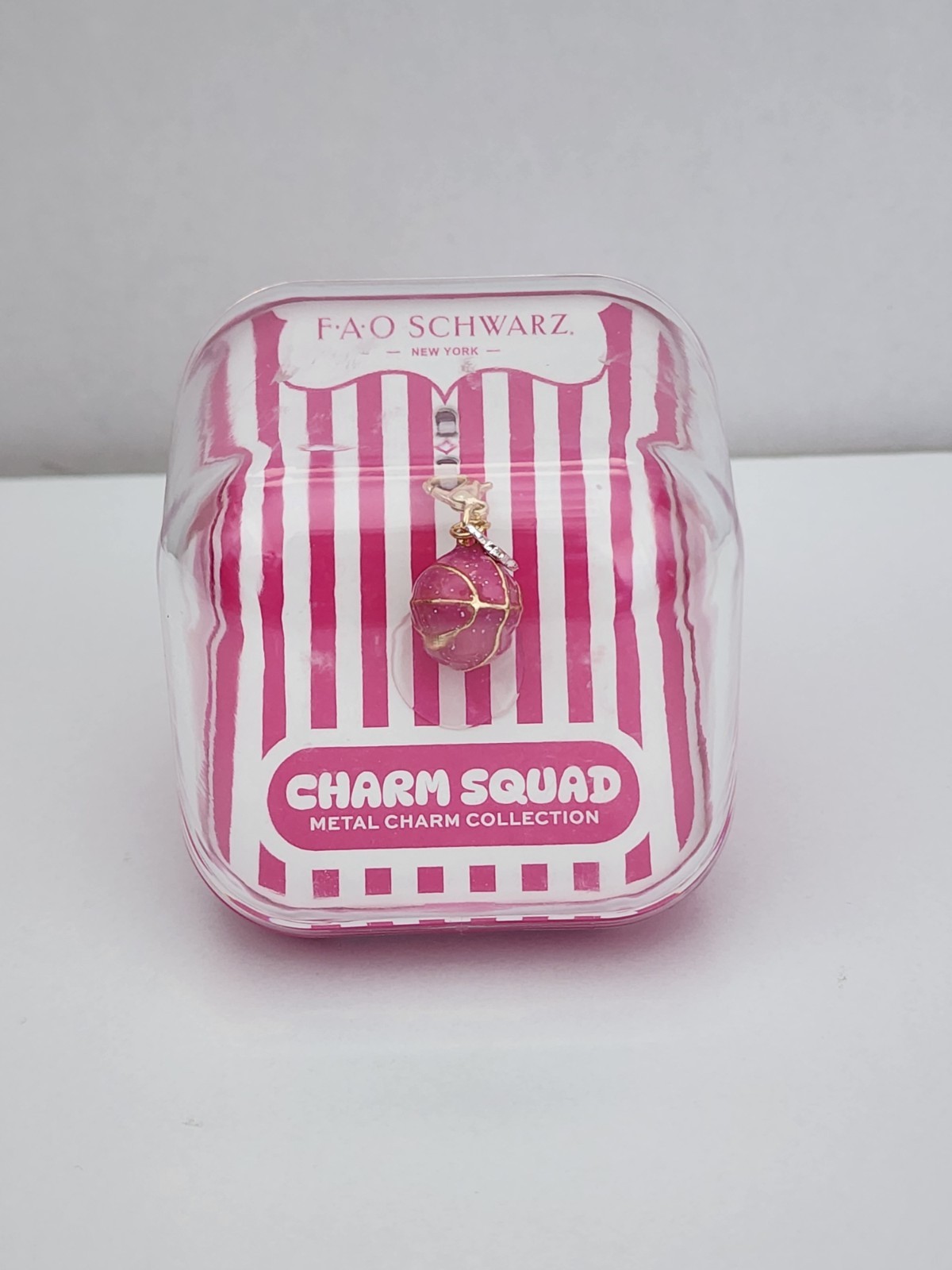 FAO Schwarz Jewelry Basketball Charm Pink/ gold Basketball