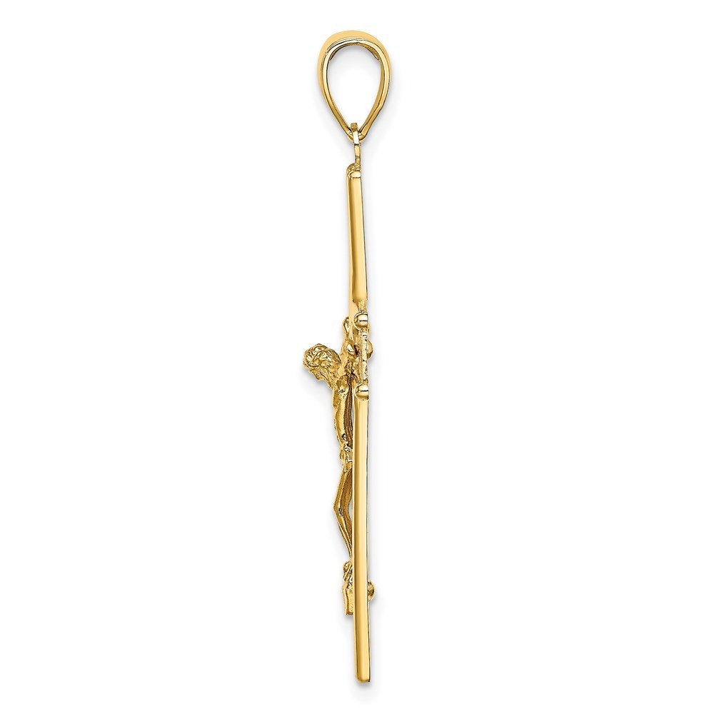 14K Yellow Gold Cruicifx Corss Shape Charm Pendant L -39.7mm, W-21mm