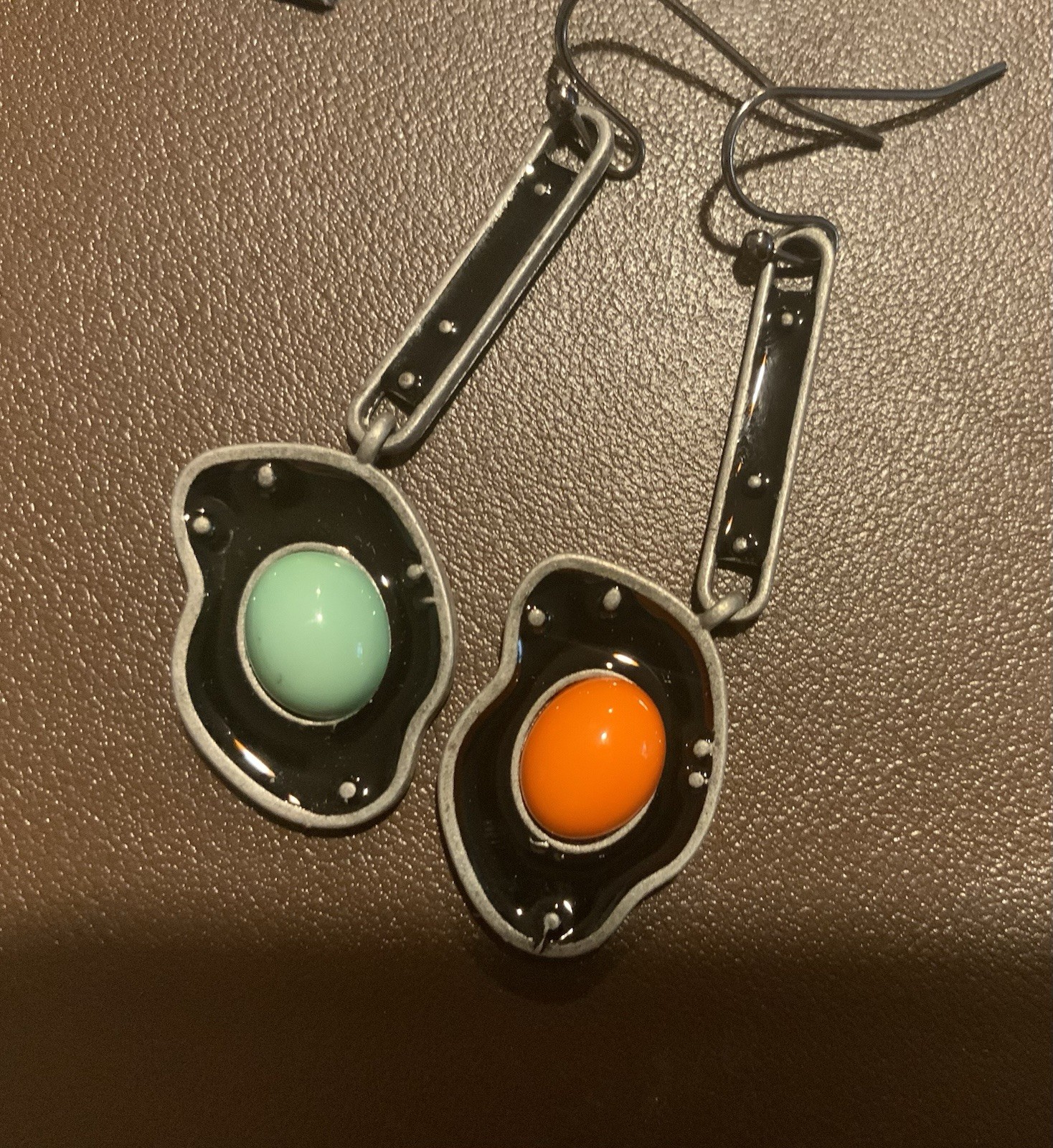 Museum Turquoise Geometric Mismatch Earrings Art Silver Asymmetric Modern Boho