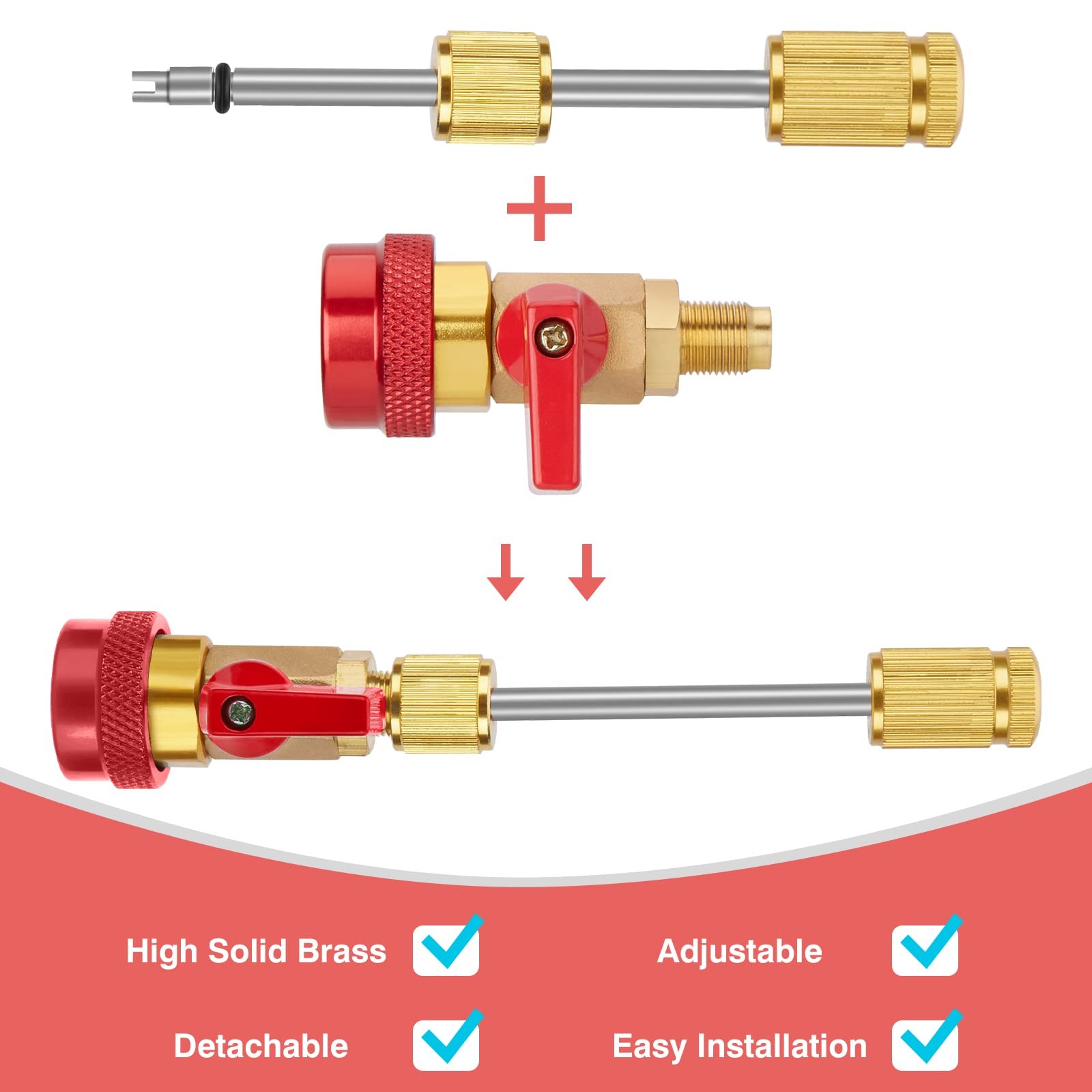 Wadeo R134A Valve Core Quick Remover Installer Tool Set – Ac High Pressure