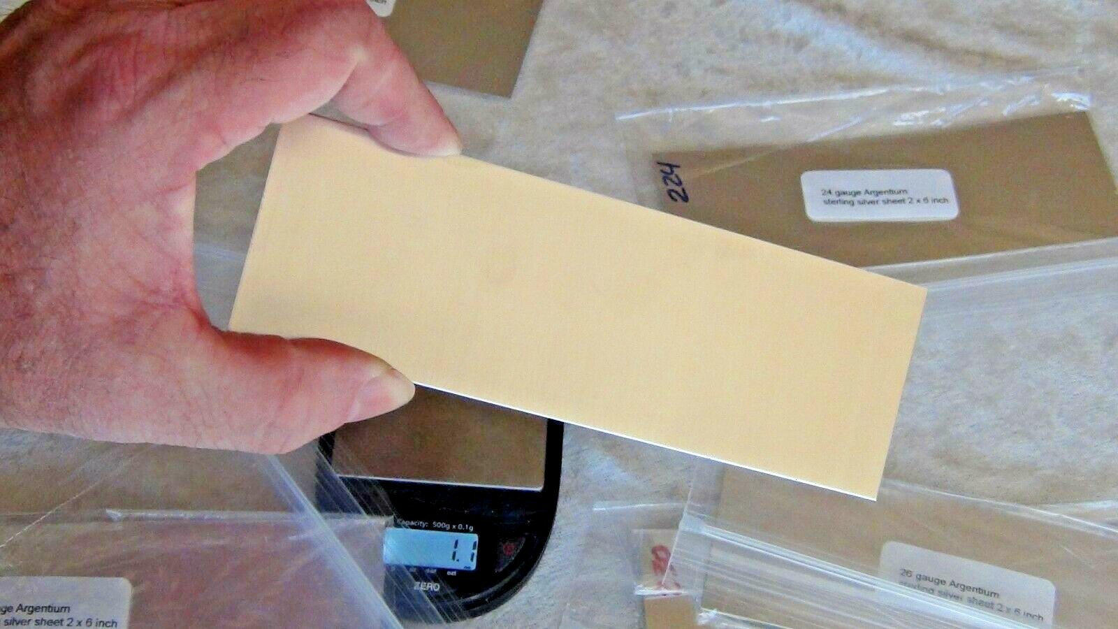 New Argentium 935 silver sheet metal 2 x 6 inch gauge 16 18 20 22 24 1/3 hard