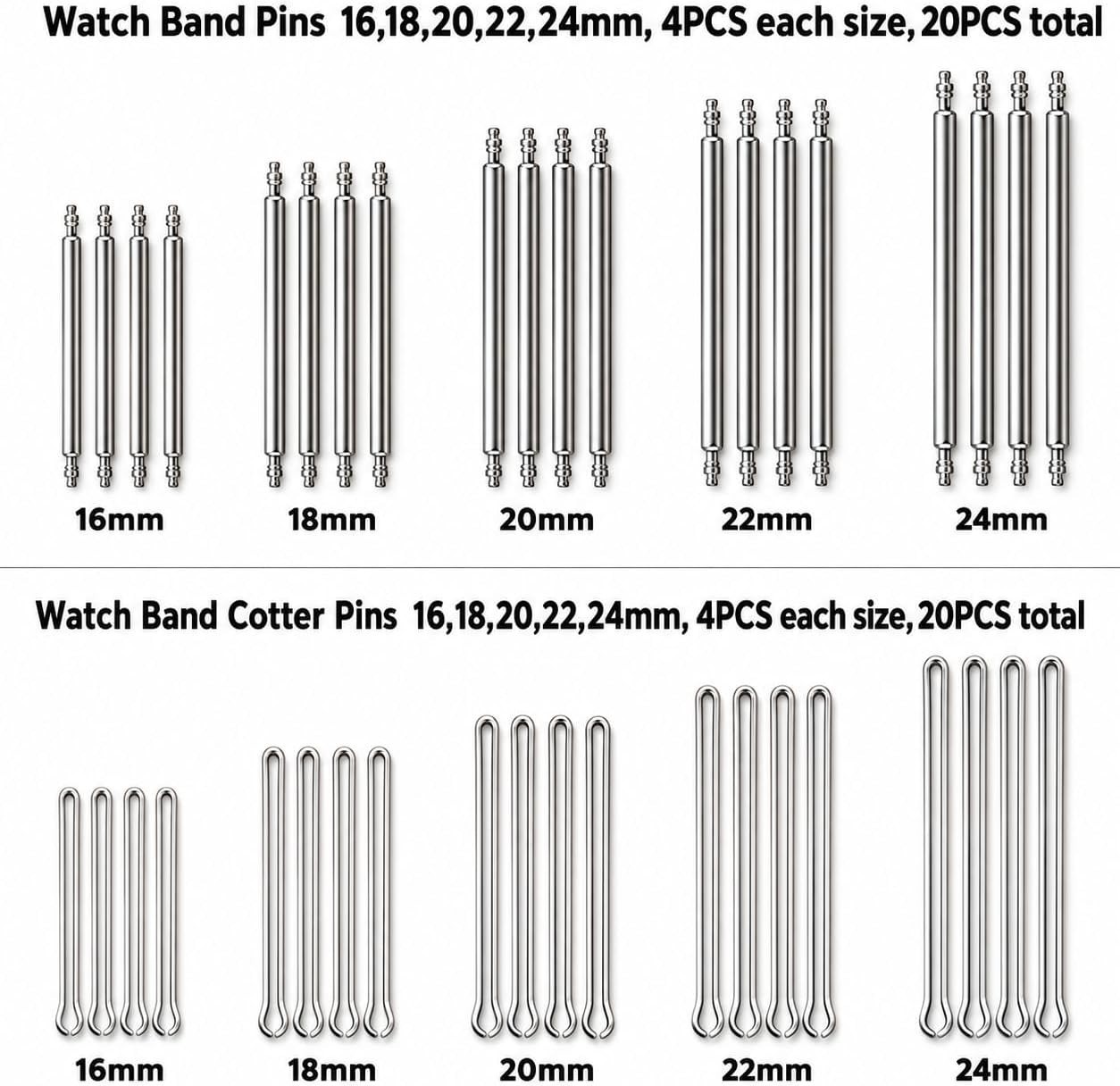 Watch Link Removal Kit with 60 in 1 Accessories for Bracelet Resizing and Repair