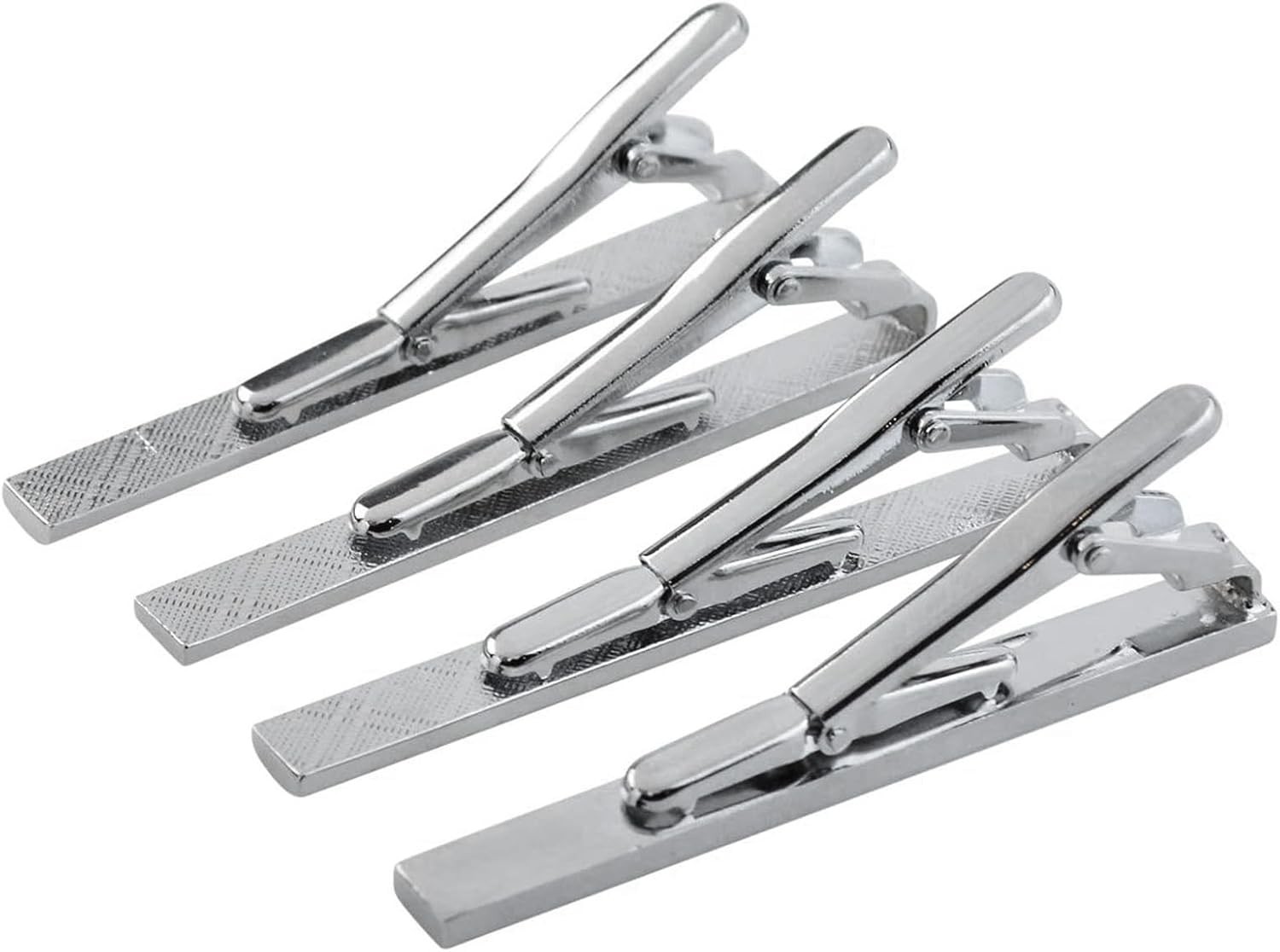 4 Pcs Stainless Steel Tie Clips for Men Classic Tie Bar Clip for Formal Business