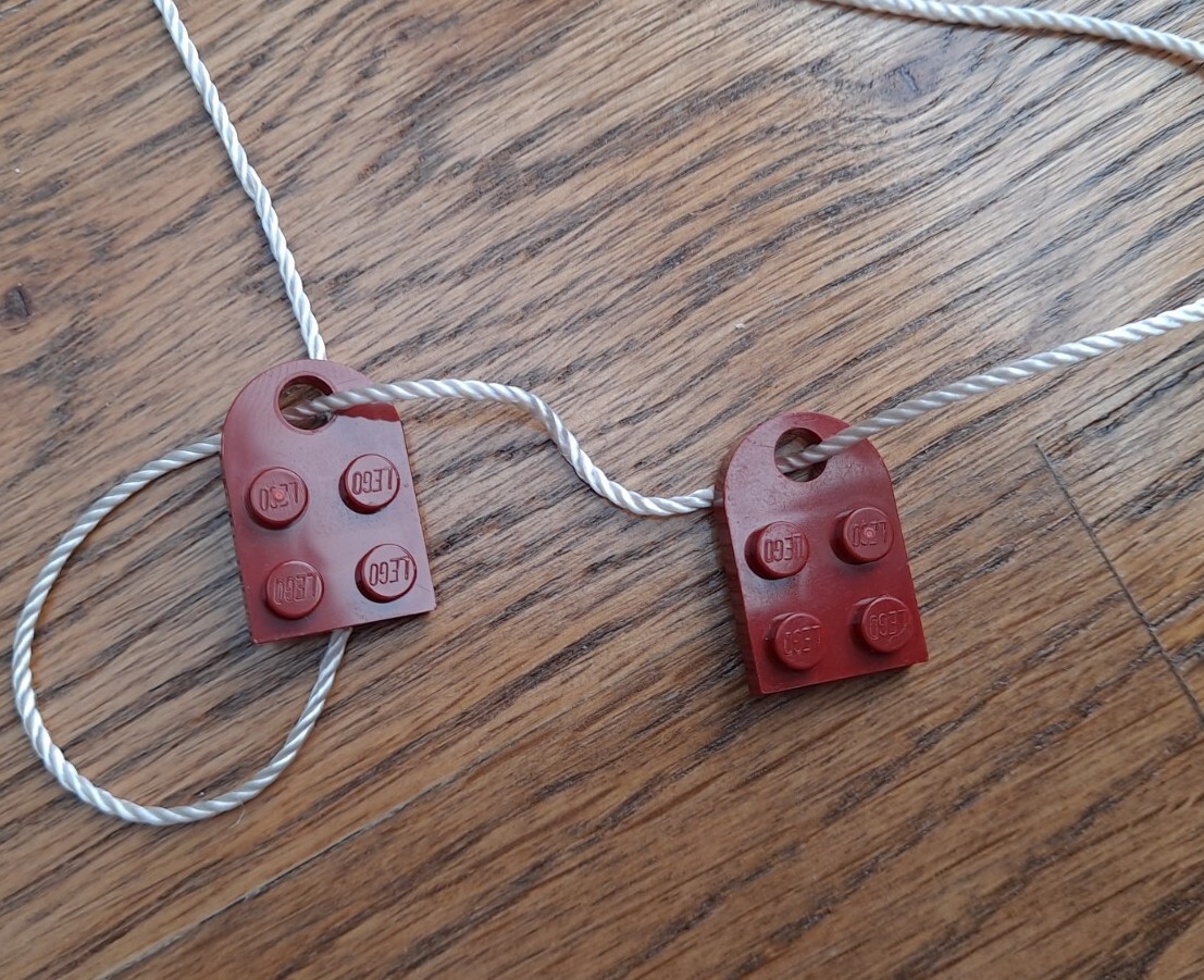 Lego Heart Couple Necklace Blue/Gray/Yellow/Black/Red