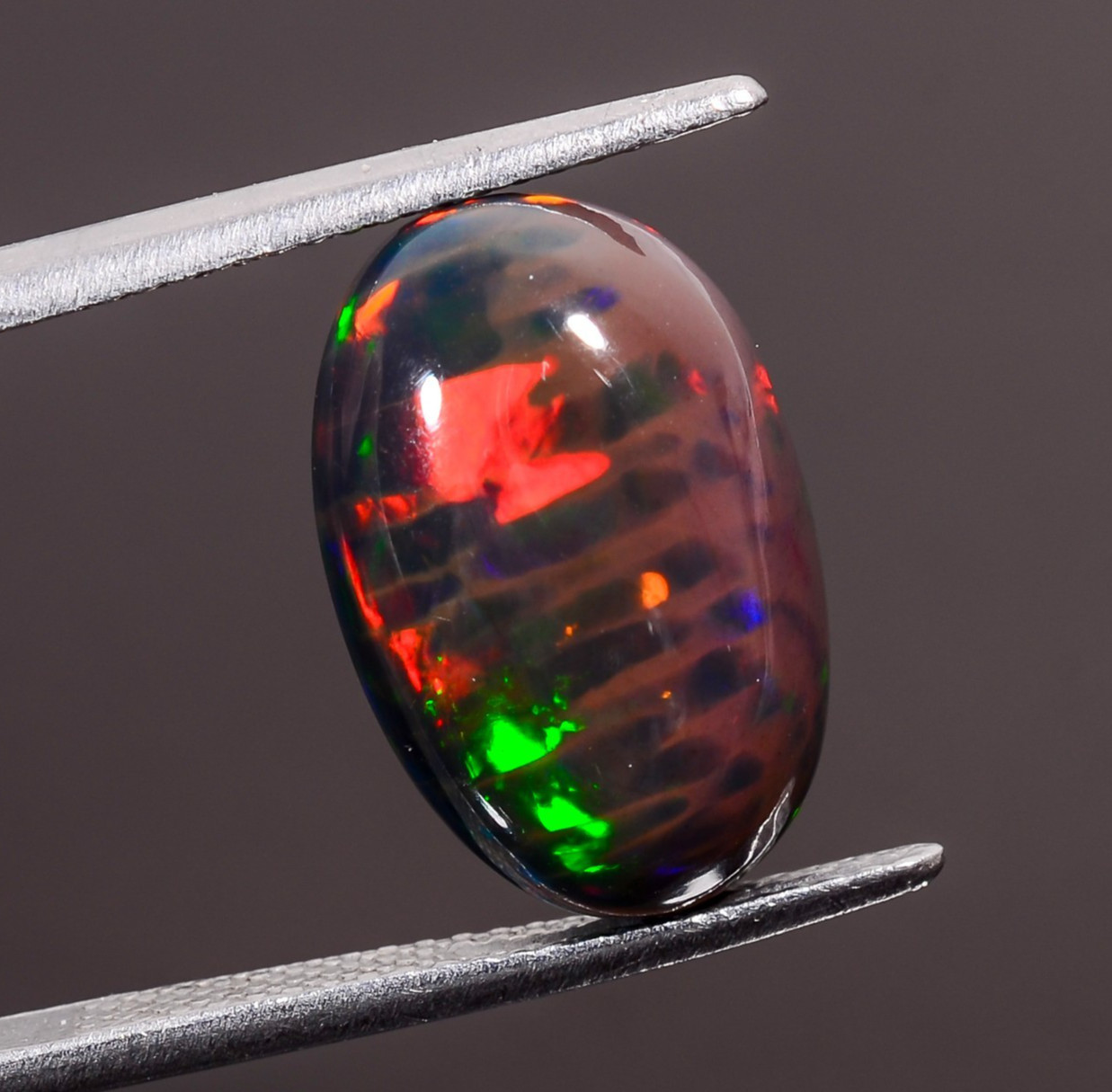 4.85 Ct Natural Black Ethiopian Opal Oval Shape Cabochon Loose Gemstone 15X10X6m