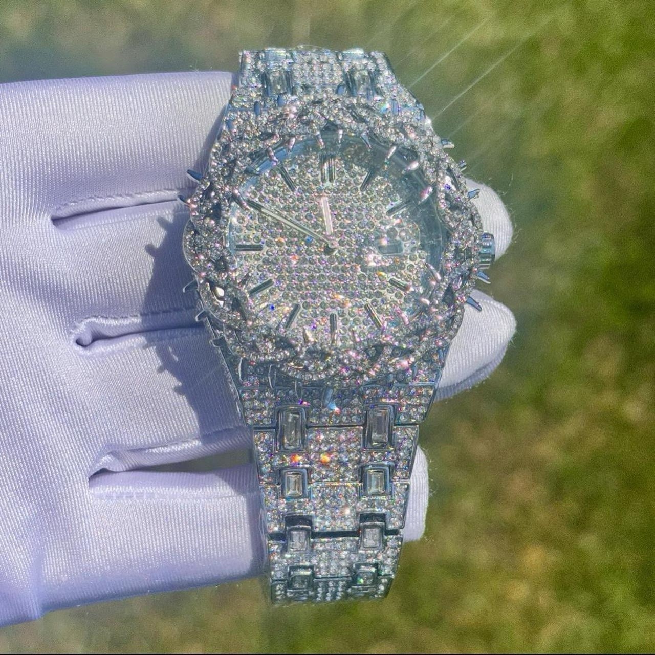 Iced Out Thorn Watch CZ Diamond Luxury Quartz Movement Watch