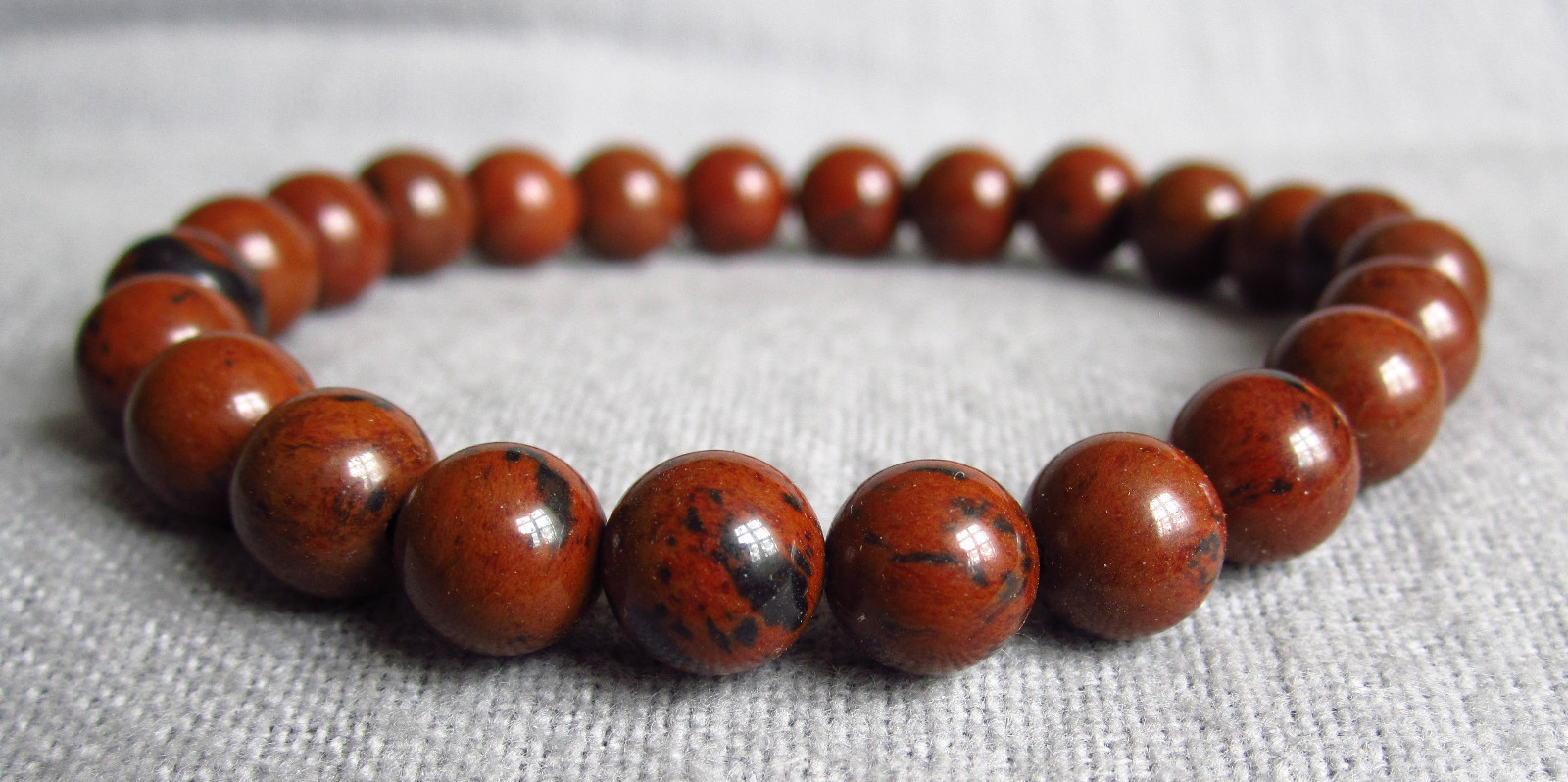 Mahogany Obsidian Bracelet – 8mm/15-23cm Elastic