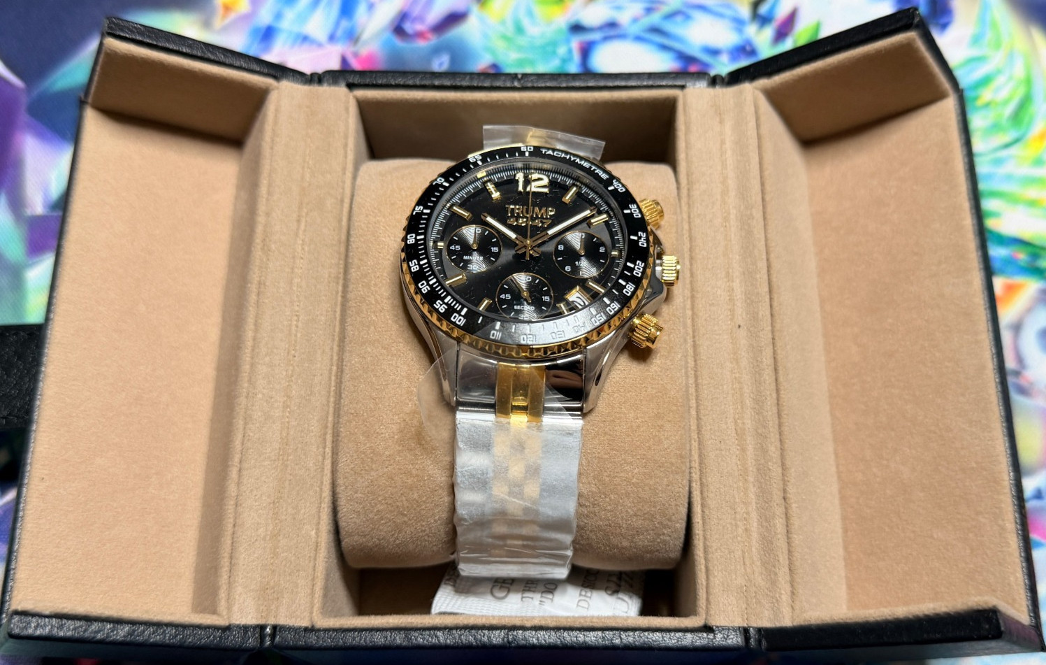 DONALD TRUMP 45 47 FIGHT CHRONOGRAPH Watch GOLD SILVER BLACK # /2000 FATHERS DAY