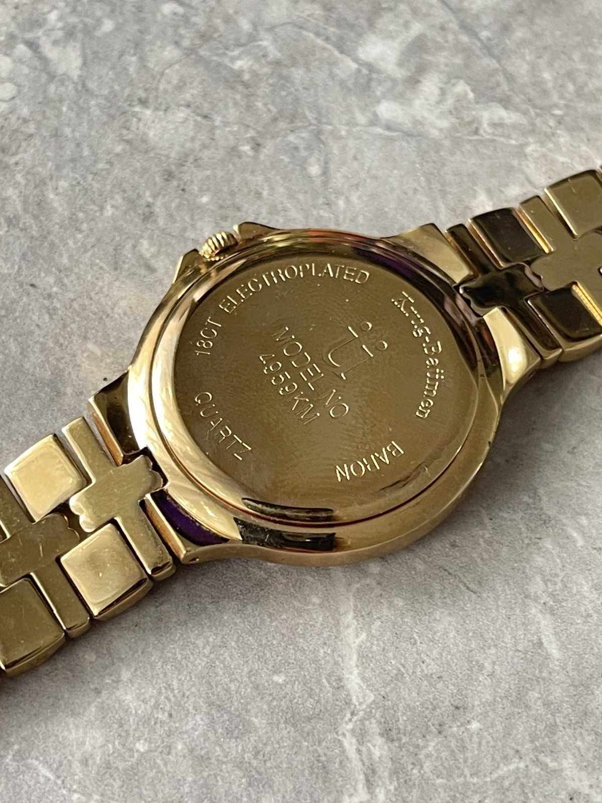 Krug Baumen Baron 4959 KM 18K Gold Plated Watch Men 1990’s Vintage Gold Tone 150