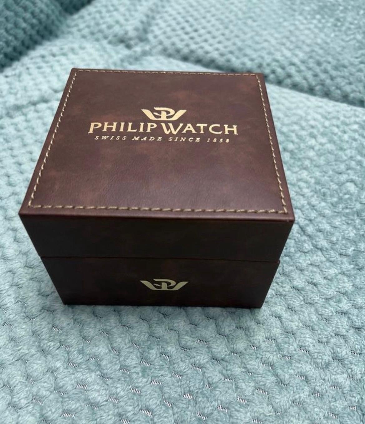 Philip Watch Caribe Men’s Watch Chronograph Black 42mm Steel New