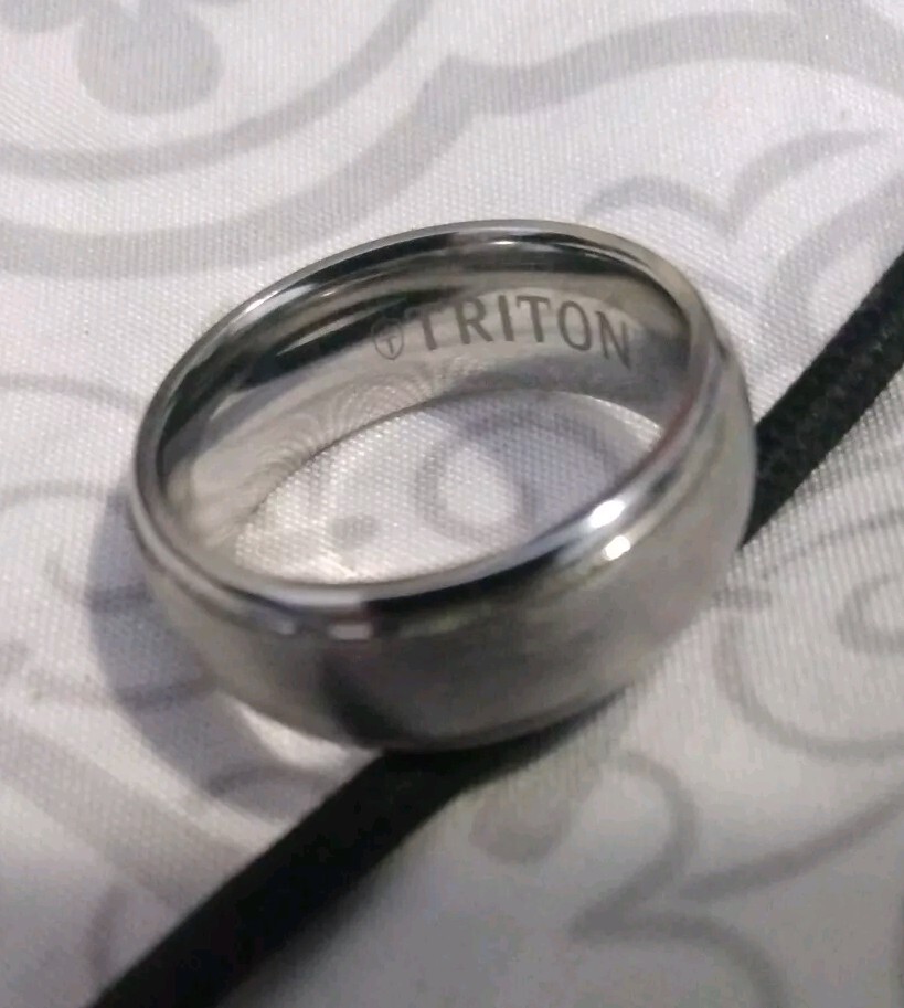 Triton Handmade Tungsten Carbide Ring – Bright Finish and Bevel Edge