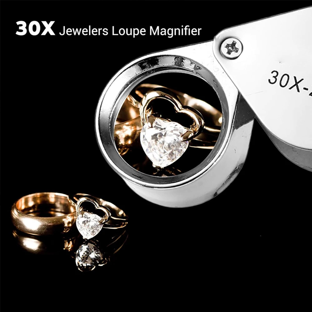 10-30X Jeweler’s Glass Magnifying Loupe-Eye Magnifier for Jewelry, Coin, Stamp