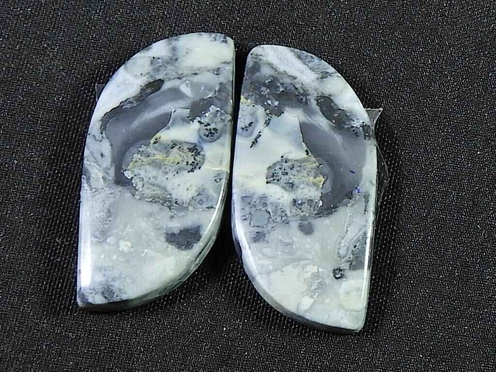 24Cts. Natural Maligano Jasper (12mm X 24mm each) Fancy Cabochon Match Pair s980
