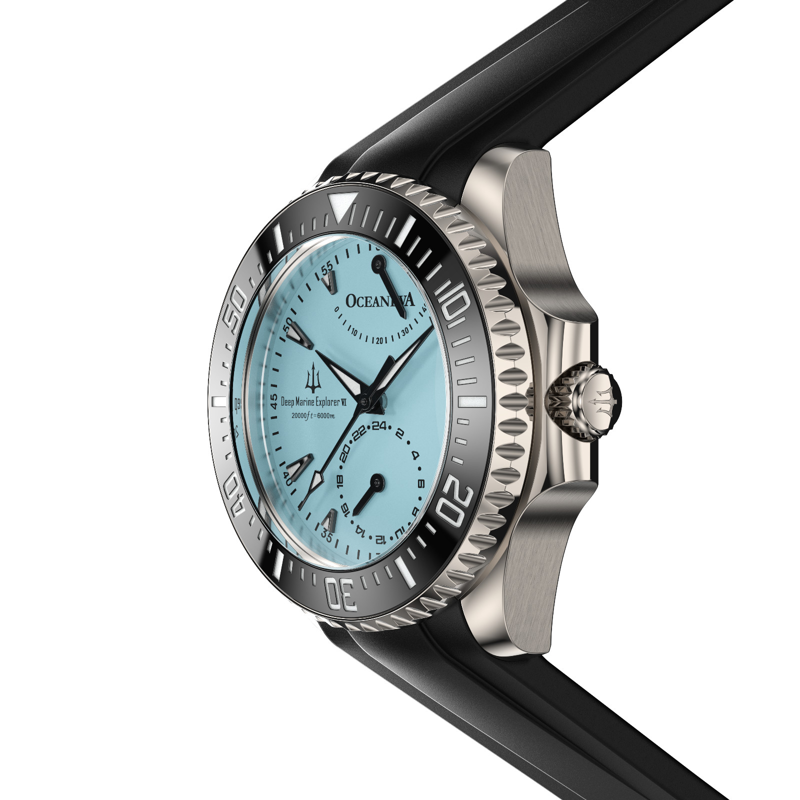 Oceaneva Power Reserve 6000m Grade 5 Titanium Automatic Light Blue