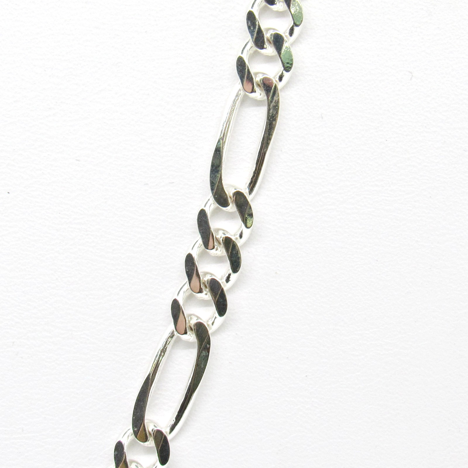 STERLING SILVER .925 ITALY FIGARO 5 MM WIDTH FLAT 24″ UNISEX CHAIN LINK NECKLACE