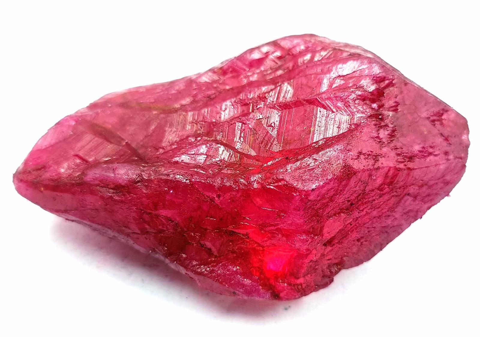 DYED 482 CARAT NATURAL RED RUBY EGL CERTIFIED UNCUT ROUGH TRANSLUCENT GEMSTONE