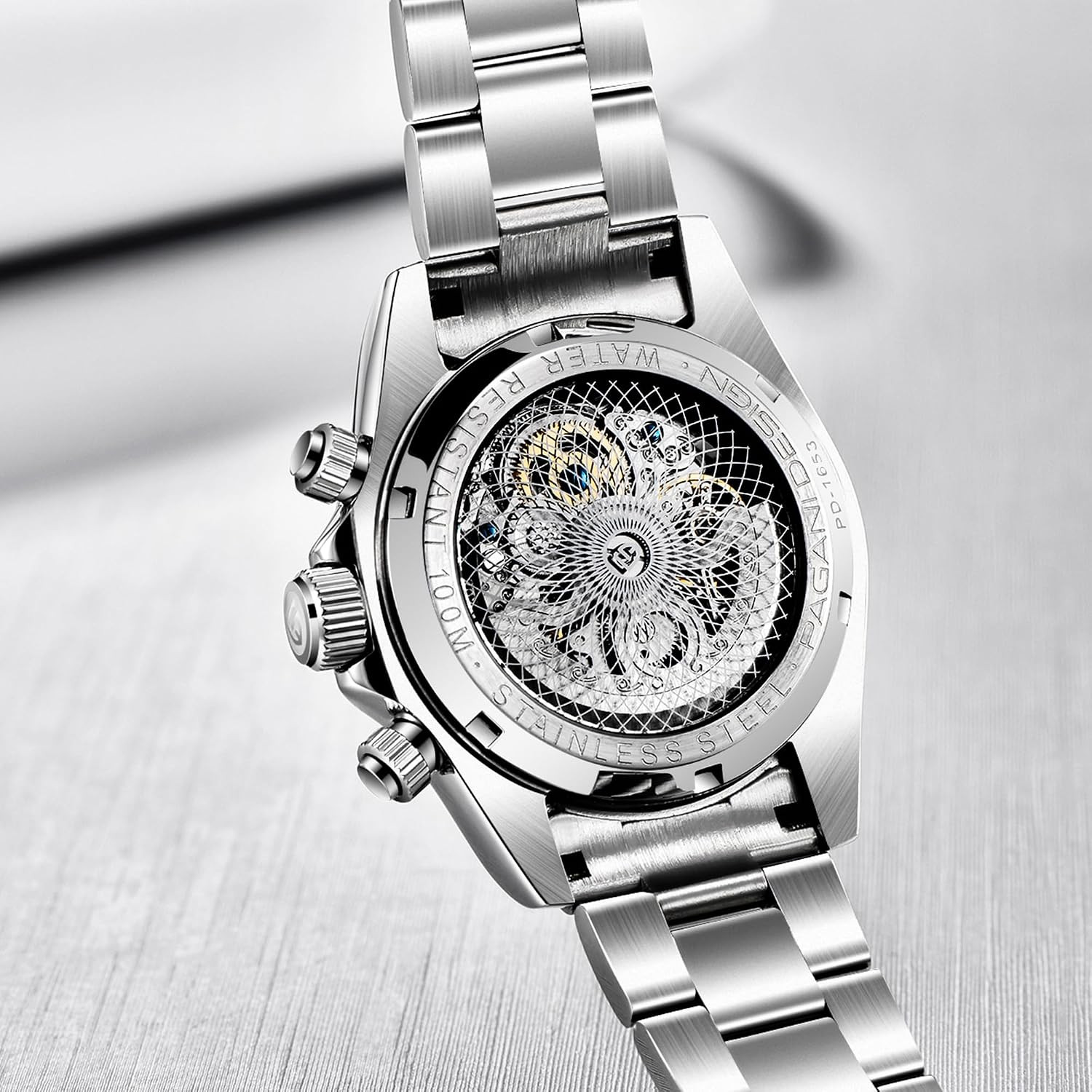 Luxury Skeleton Mechanical Watch – Waterproof Sapphire Crystal for Men